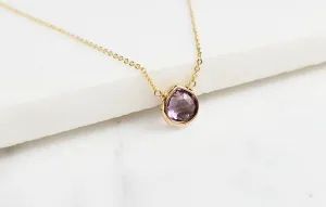 Amethyst Heart Briolette Pendant Necklace