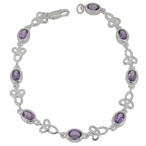 Amethyst Set Celtic Link Bracelet