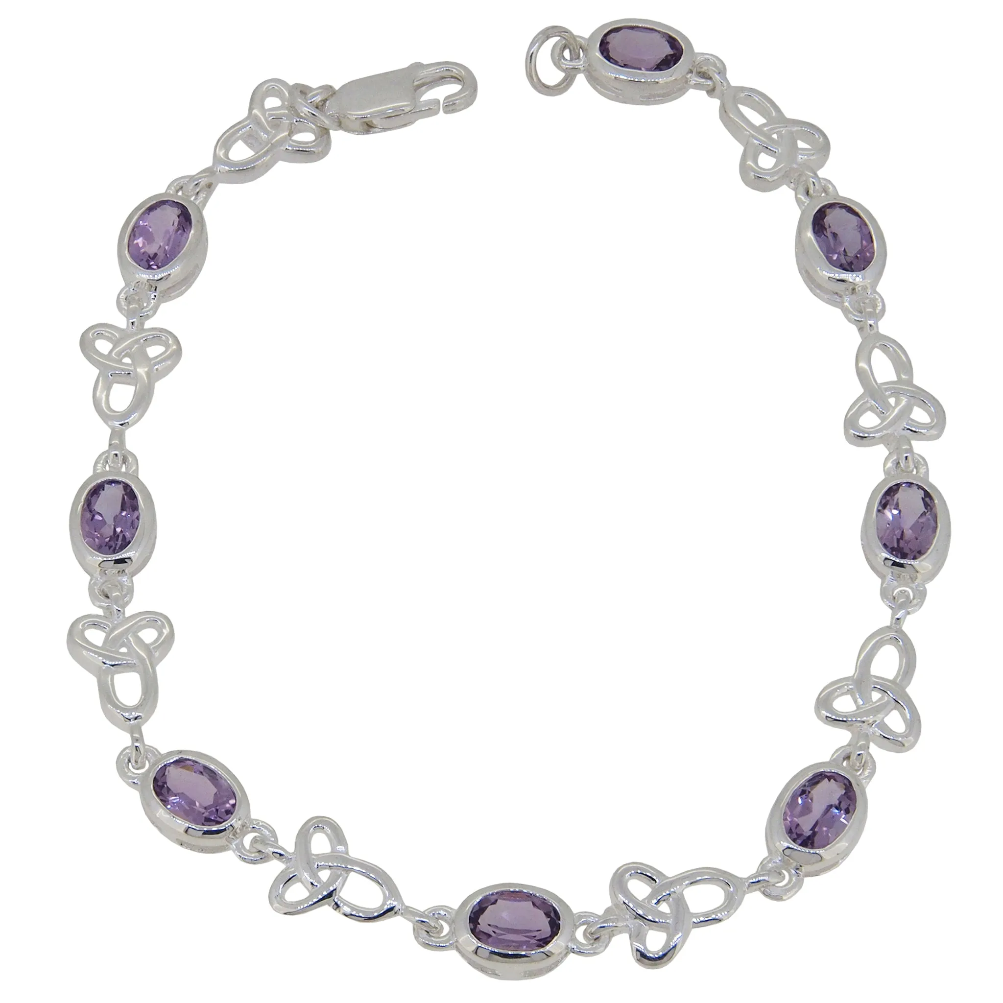 Amethyst Set Celtic Link Bracelet
