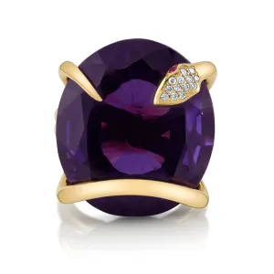 Amethyst Snake on the Rocks Ring