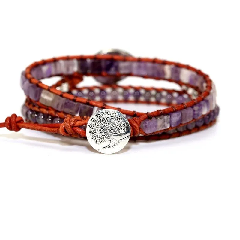 Amethyst Twilight Bohemian Handmade Wrap Bracelet