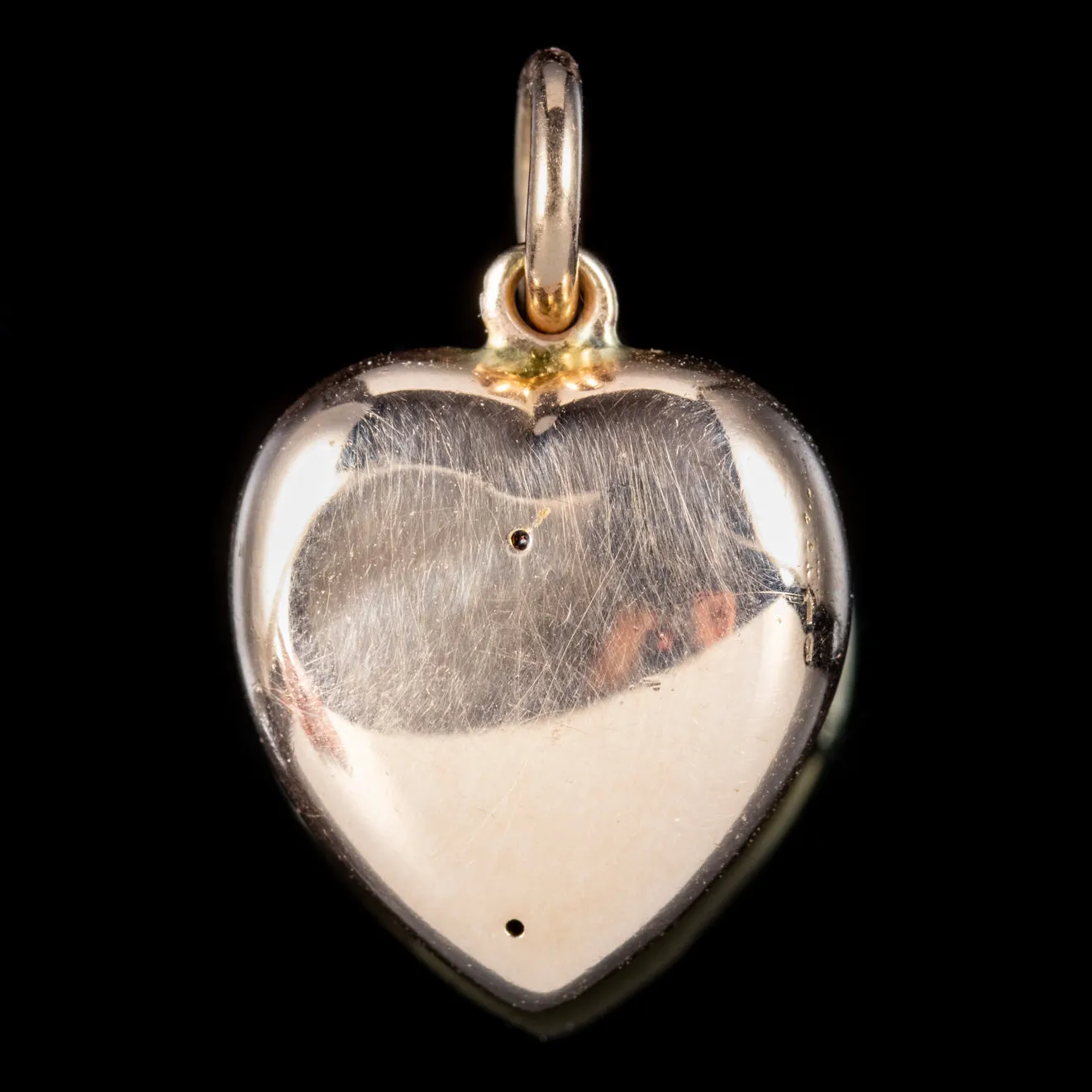 Antique Victorian Ruby Heart Pendant 18Ct Gold Circa 1900