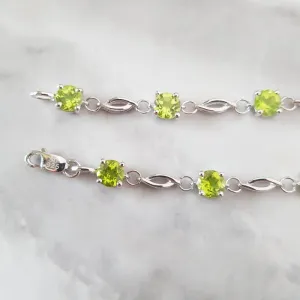 Arizona Peridot Silver Jewelry Open Link Peridot Bracelet