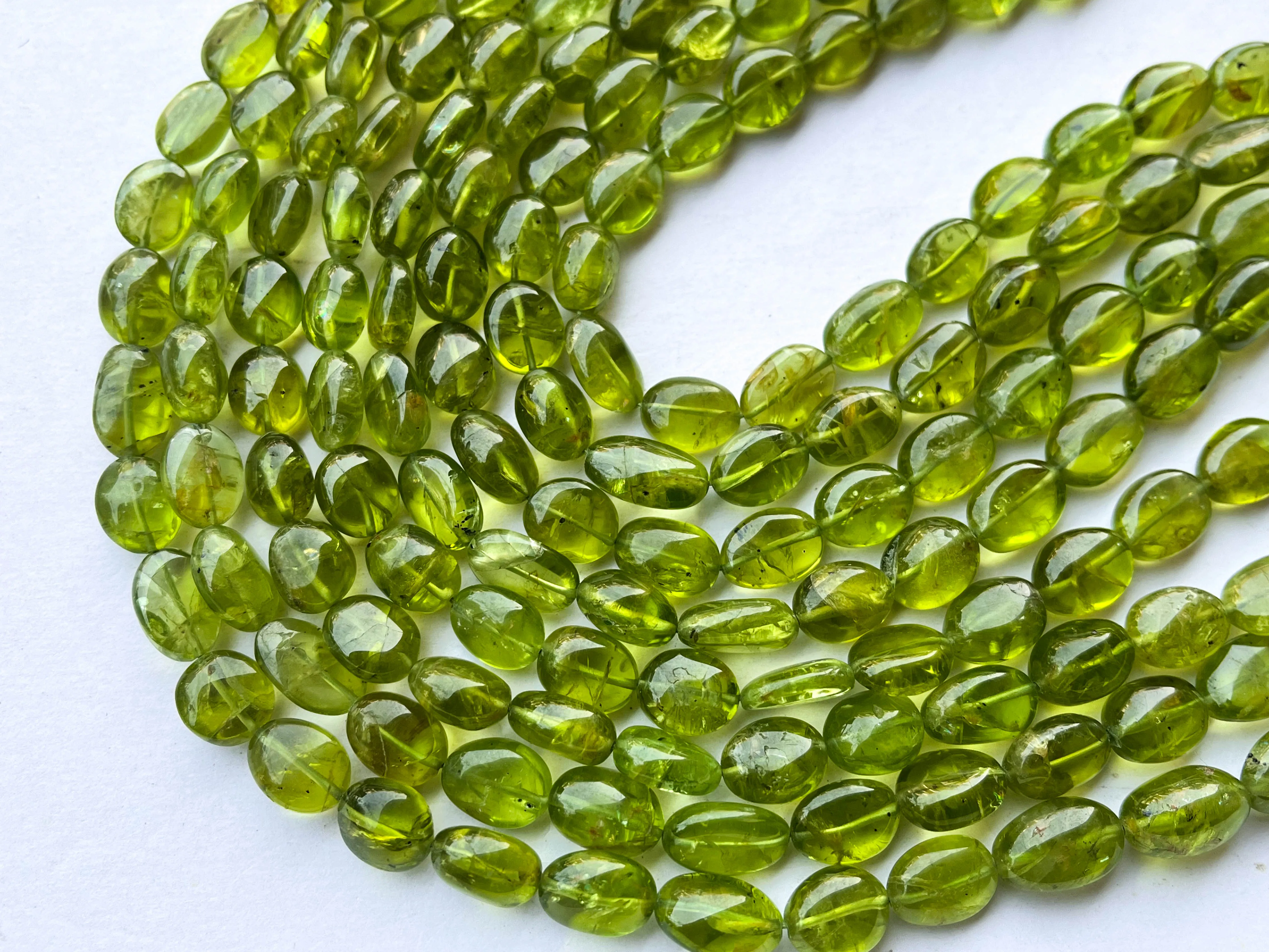 Arizona Peridot Smooth Oval Shape Beads