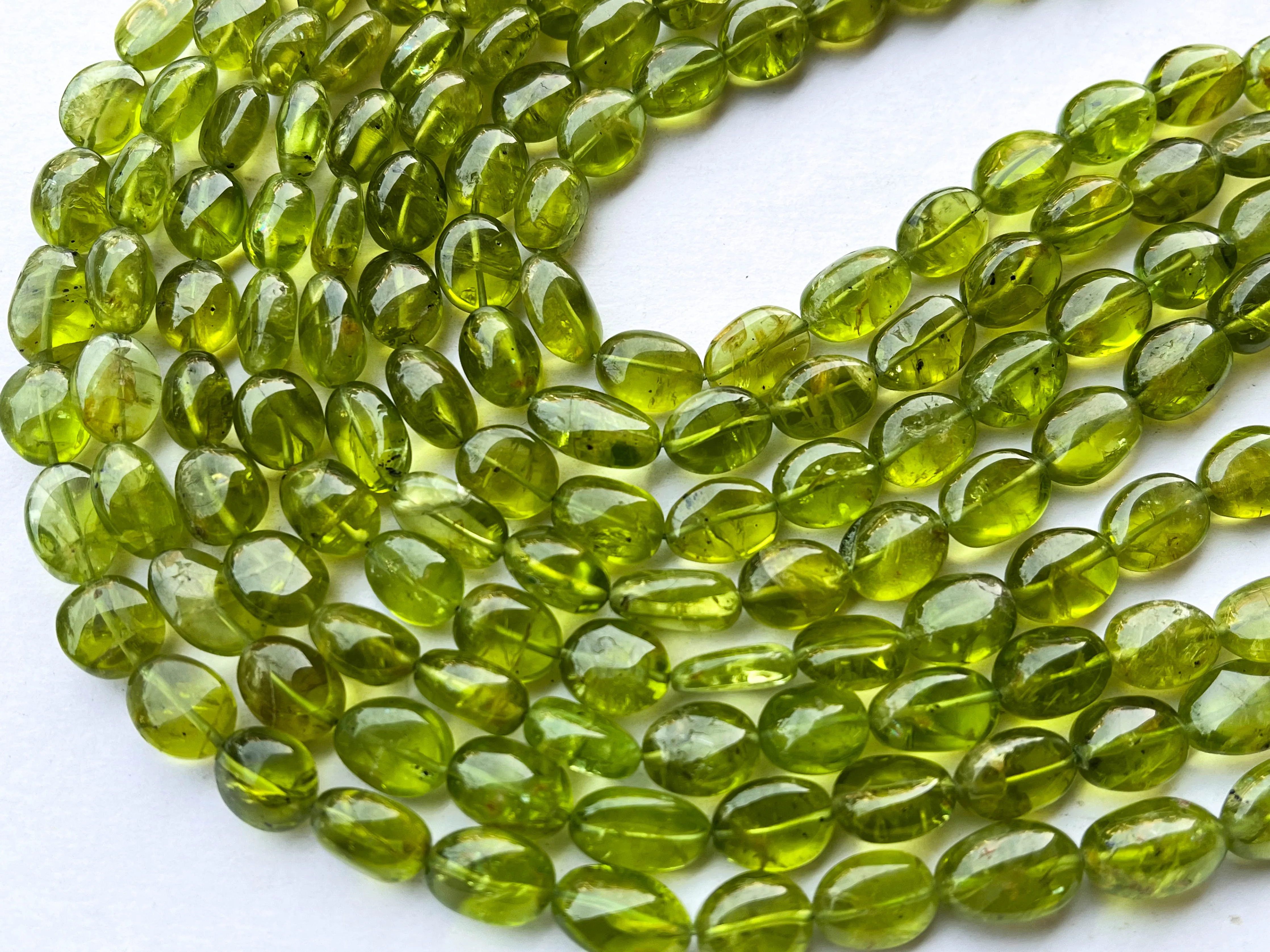 Arizona Peridot Smooth Oval Shape Beads