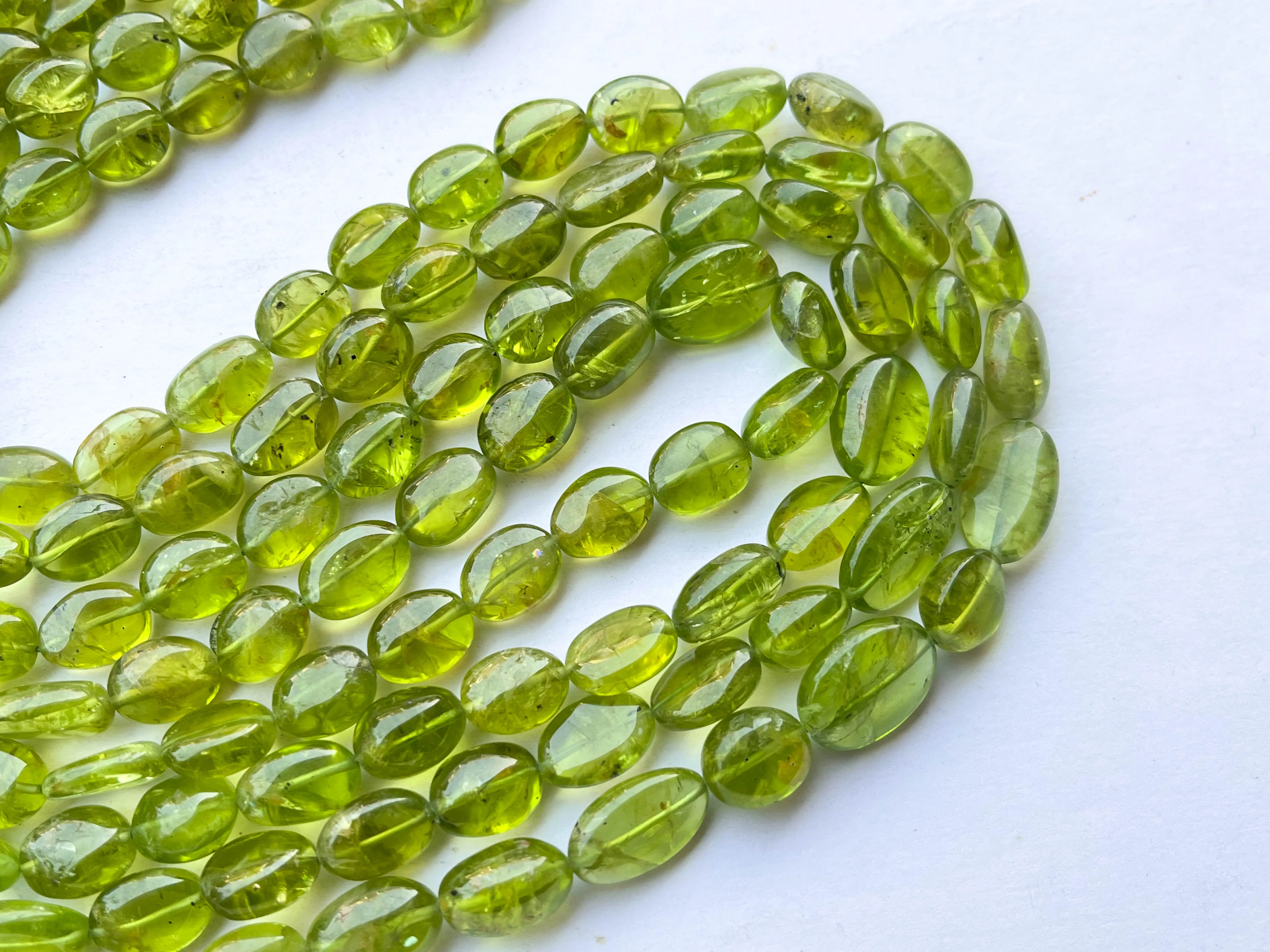 Arizona Peridot Smooth Oval Shape Beads