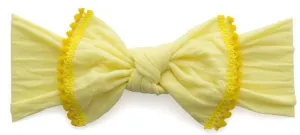 Baby Bling Lemon w/Mustard Mini Pom Trimmed Knot Headband