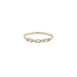 'Baguette Ring Magical Topaz & Sapphire Ring 14K