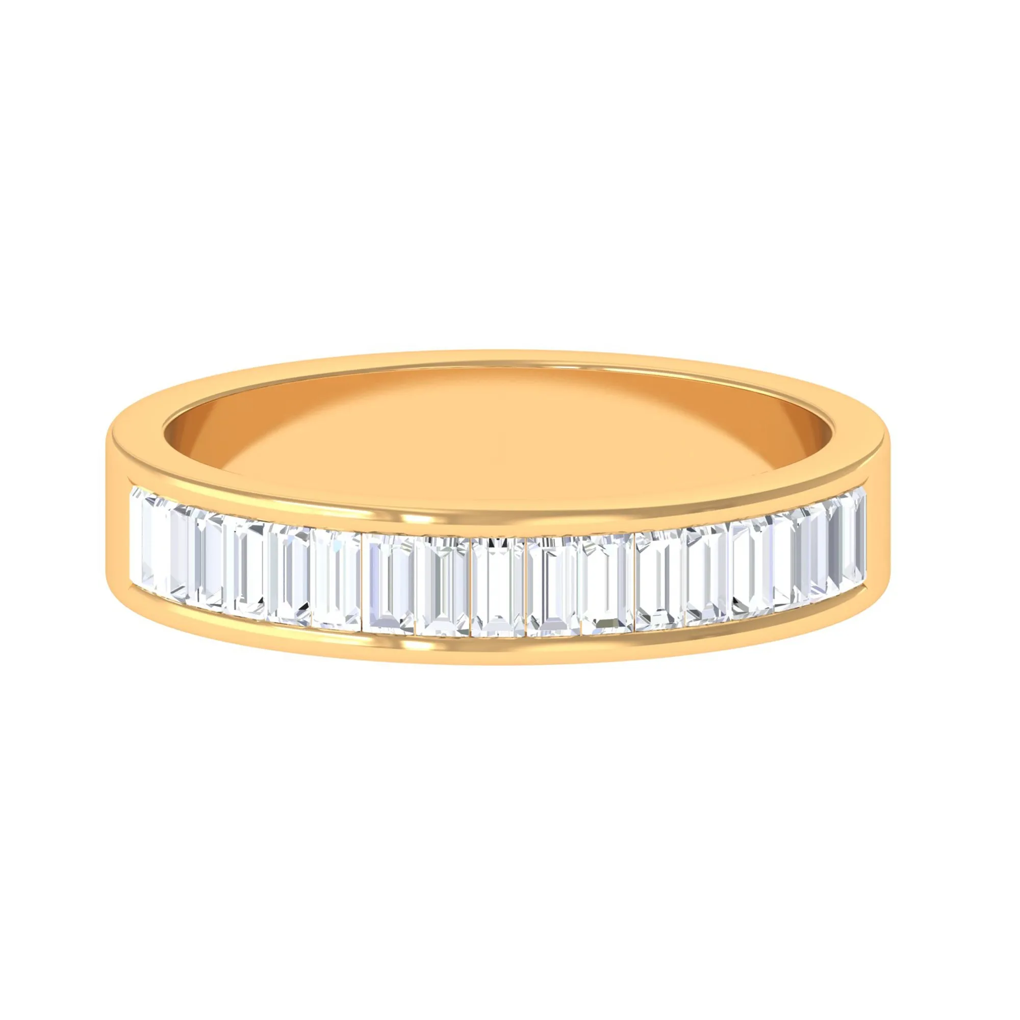 Baguette Shape Diamond Half Eternity Band Ring