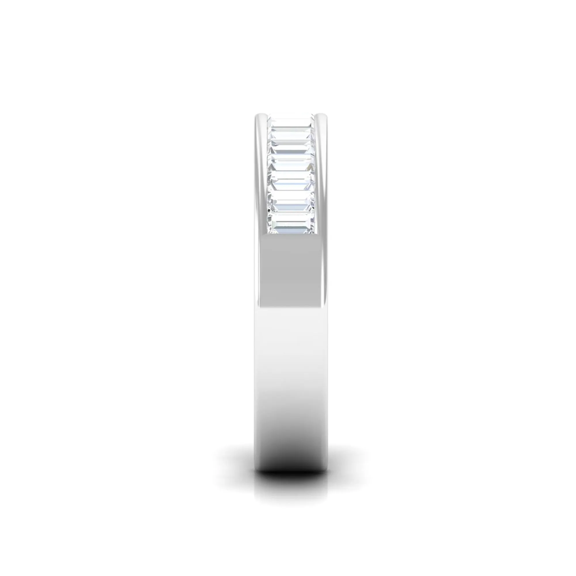 Baguette Shape Diamond Half Eternity Band Ring