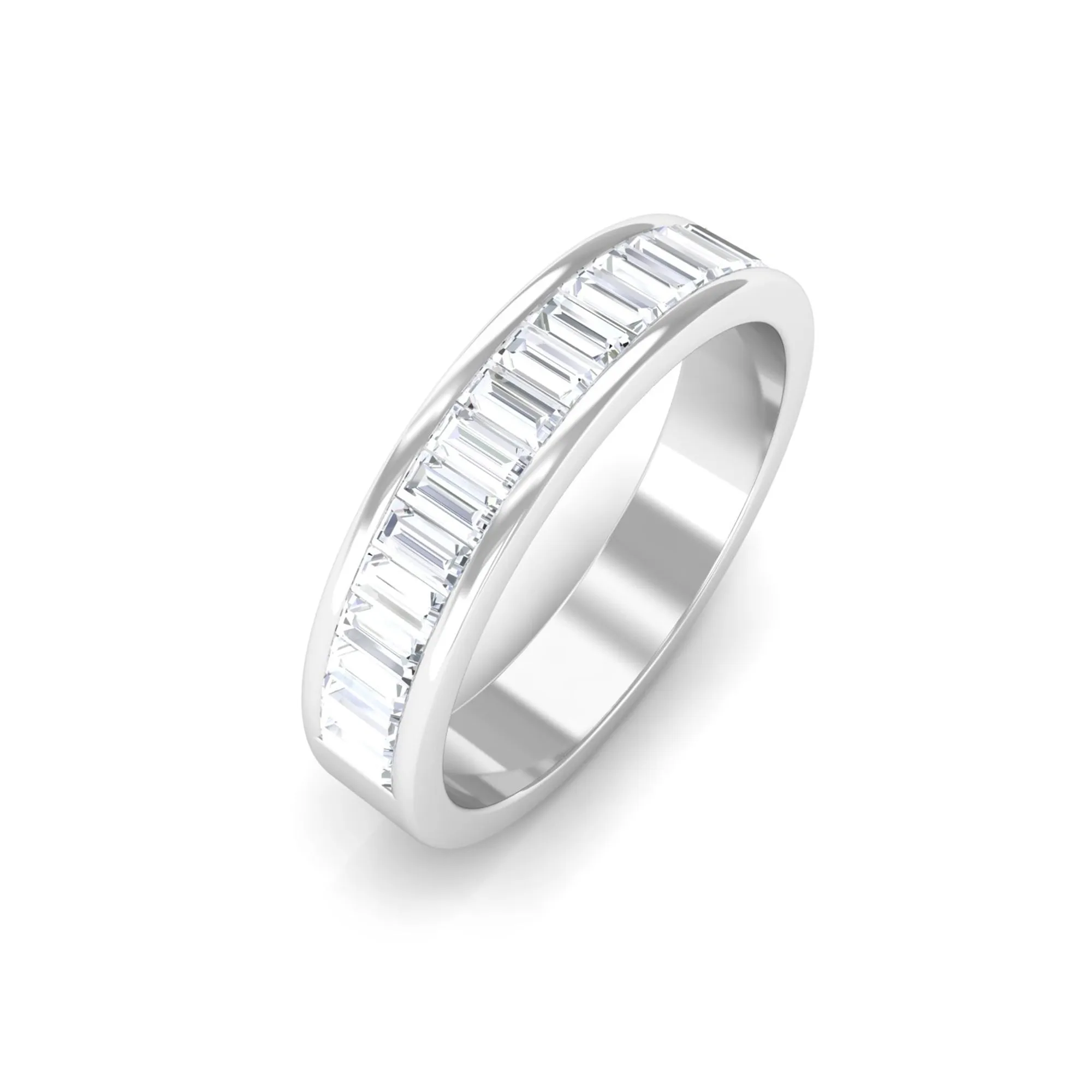 Baguette Shape Diamond Half Eternity Band Ring