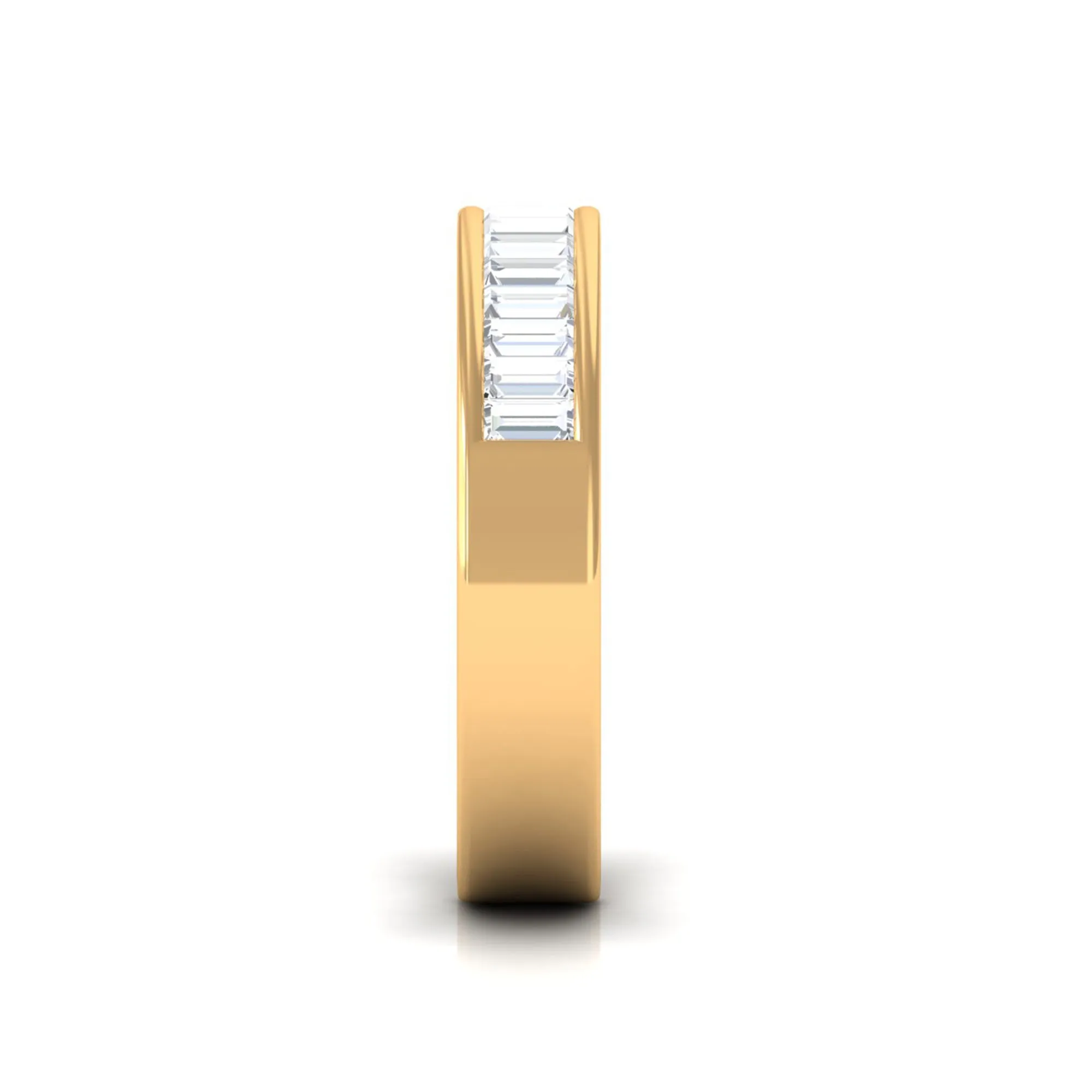 Baguette Shape Diamond Half Eternity Band Ring