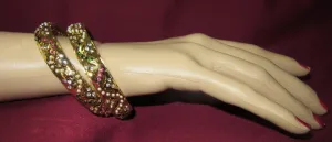 Bangles 7385a Golden Pink CZ 2.6 Bangles Shieno Sarees