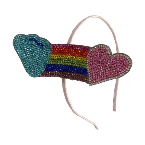 Bari Lynn Crystal Applique Headband - Rainbow