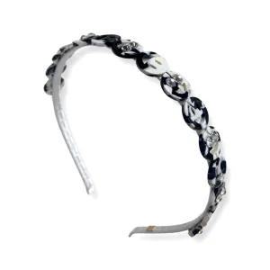 Bari Lynn Smile Face Thin Headband - Black & White