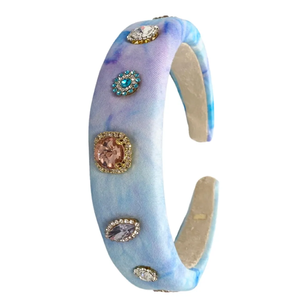 Bari Lynn Tie Dye Headband with Jewels