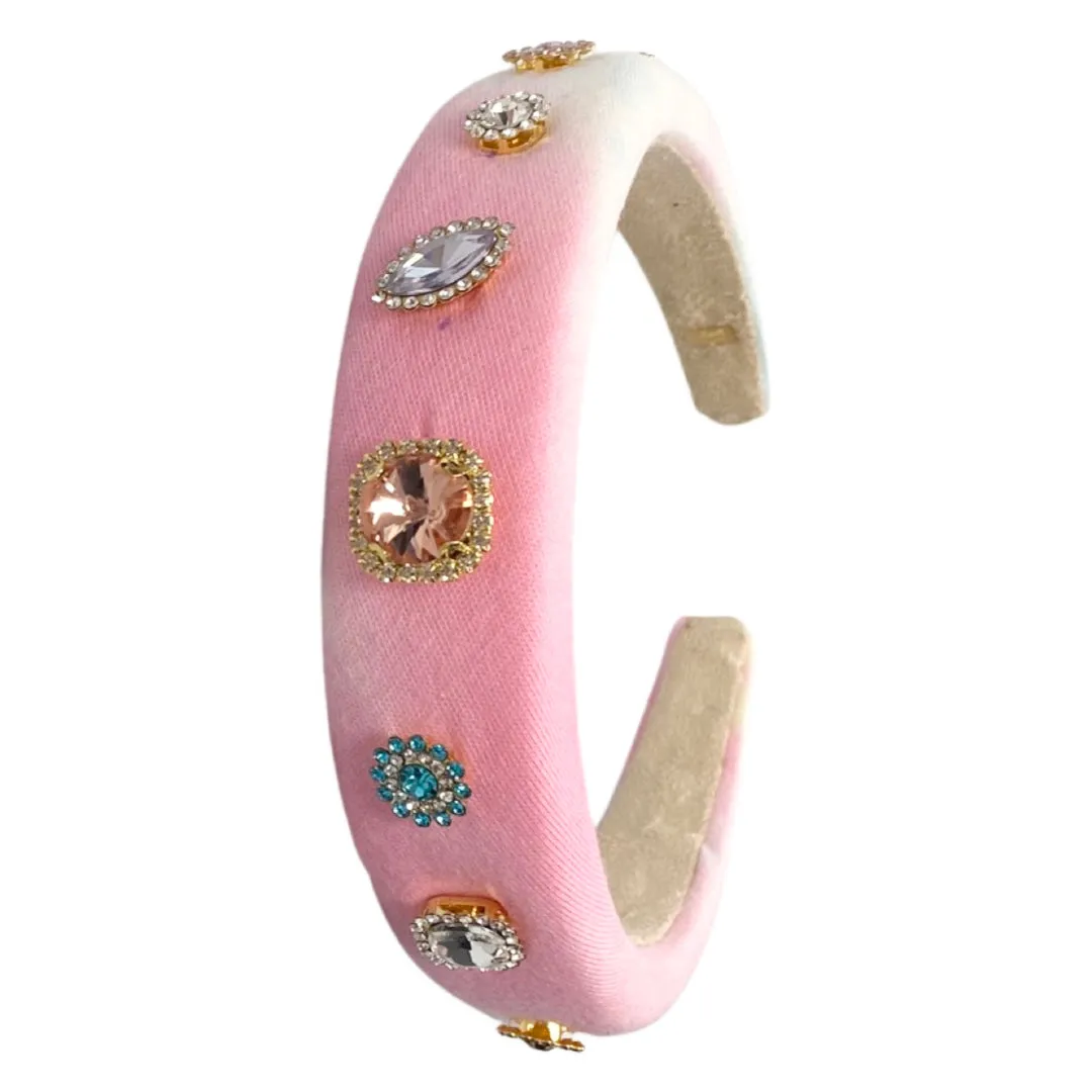 Bari Lynn Tie Dye Headband with Jewels