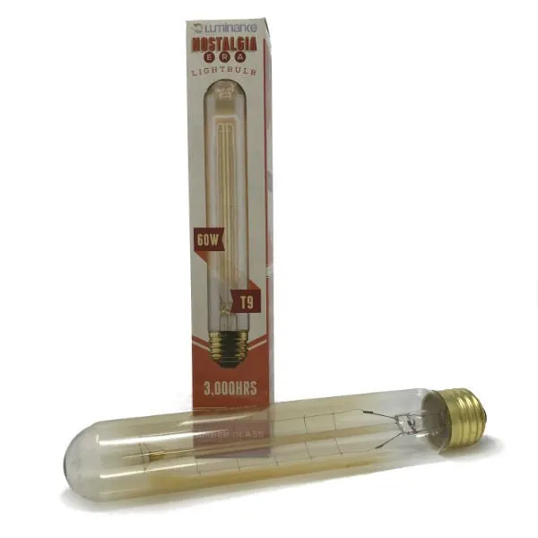 Beacon Tube Nostalgic Bulb - 60 Watt - 7.4 in Length - Amber