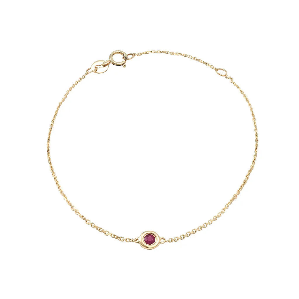 Birthstone Bracelet - Yellow Gold