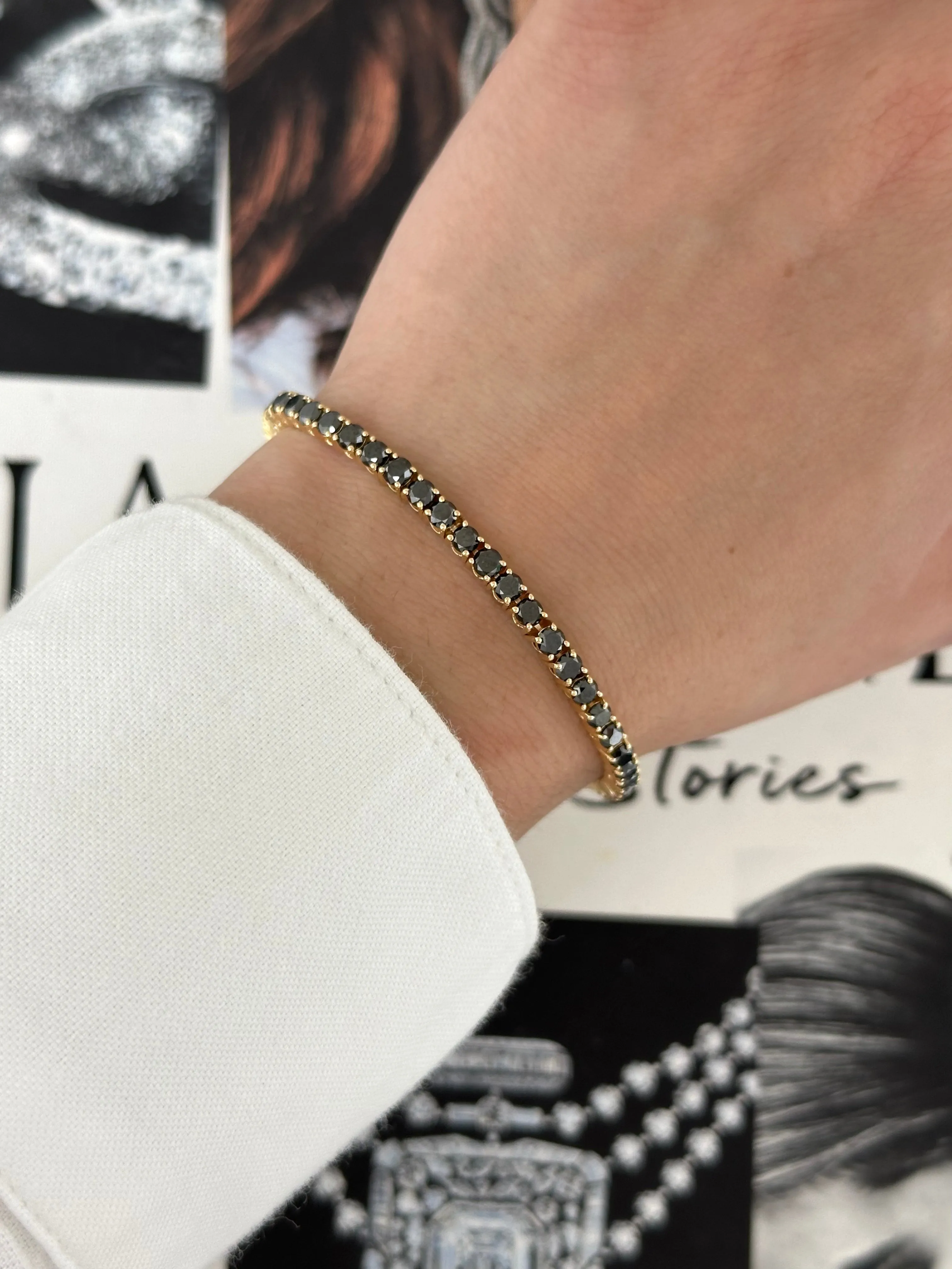 Black Diamond Tennis Bracelet