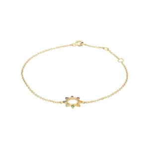 Bracelet Arc-en-Ciel Argent 925 Plaqué Or