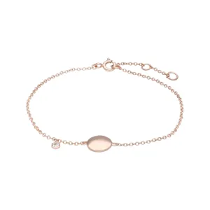 Bracelet à Graver Argent 925 Plaqué Or Rose Péridot
