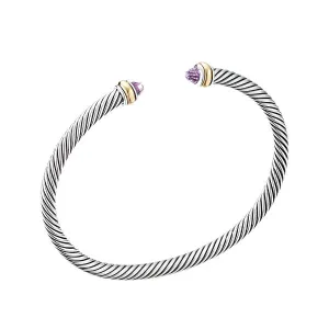 Cable Classic Bracelet with Amethyst and 18K Yellow Gold