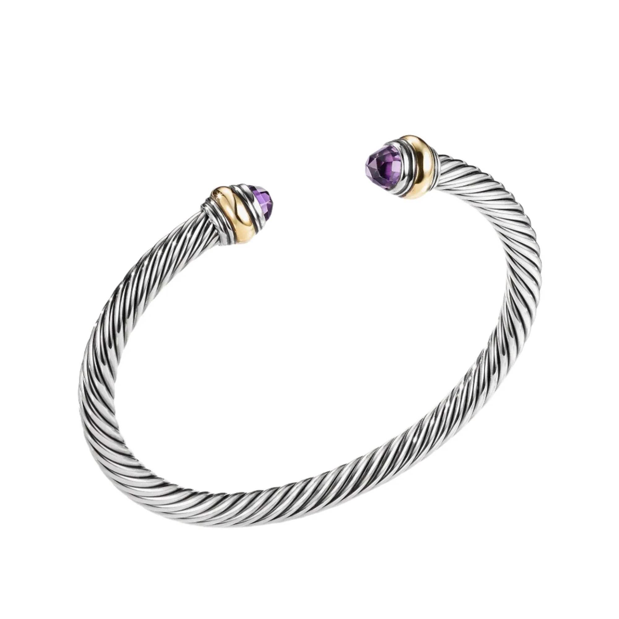 Cable Classic Bracelet with Amethyst and Gold