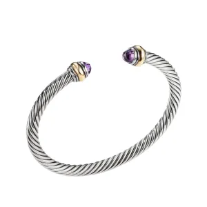 Cable Classic Bracelet with Amethyst and Gold