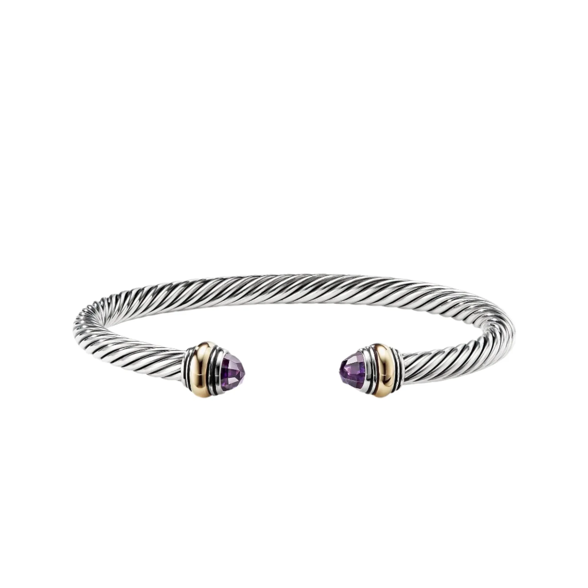 Cable Classic Bracelet with Amethyst and Gold