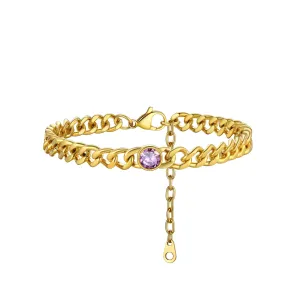 Cuban Anklet - Amethyst