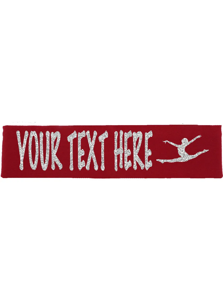 Custom Gymnastics Headband (Cotton/Lycra) with Sparkle Letters!