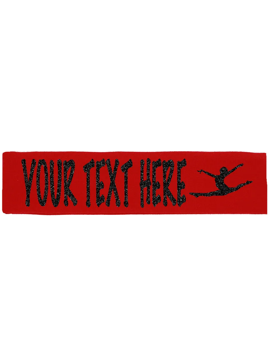 Custom Gymnastics Headband (Cotton/Lycra) with Sparkle Letters!