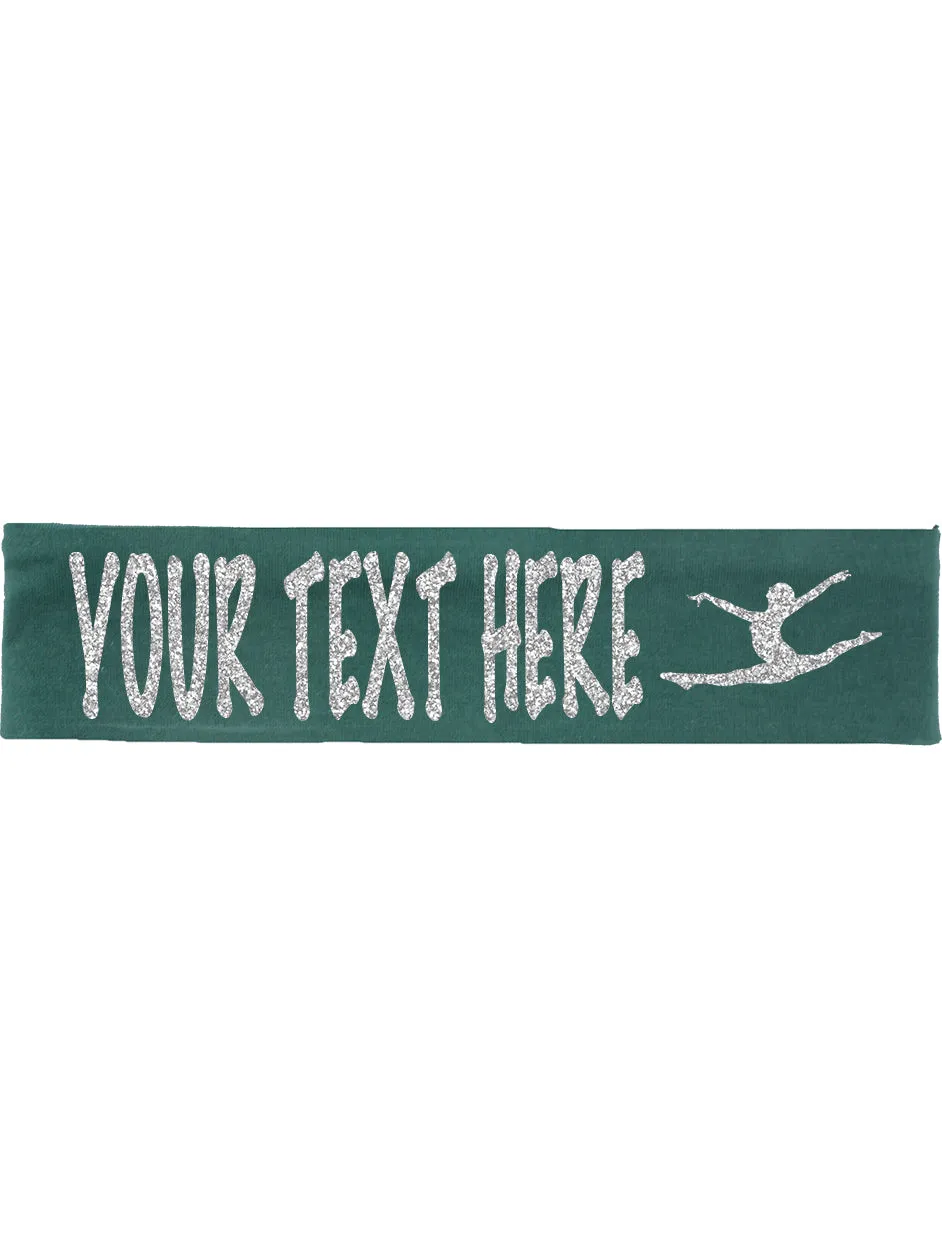 Custom Gymnastics Headband (Cotton/Lycra) with Sparkle Letters!