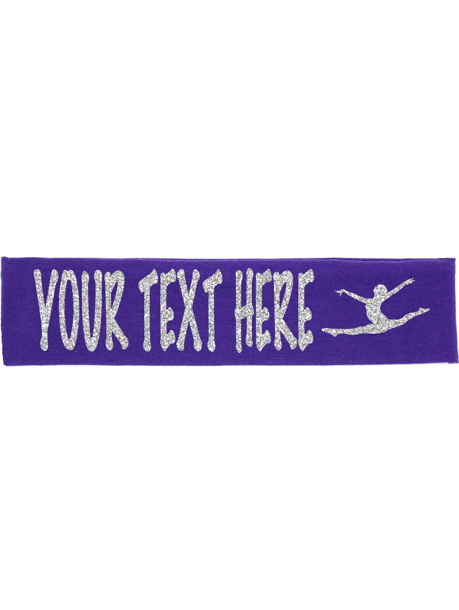 Custom Gymnastics Headband (Cotton/Lycra) with Sparkle Letters!