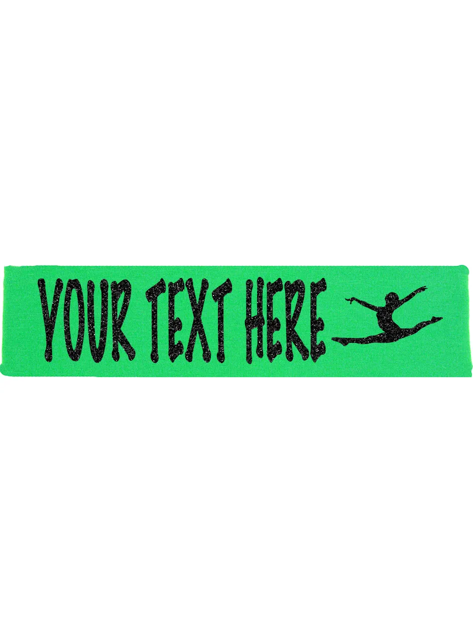 Custom Gymnastics Headband (Cotton/Lycra) with Sparkle Letters!