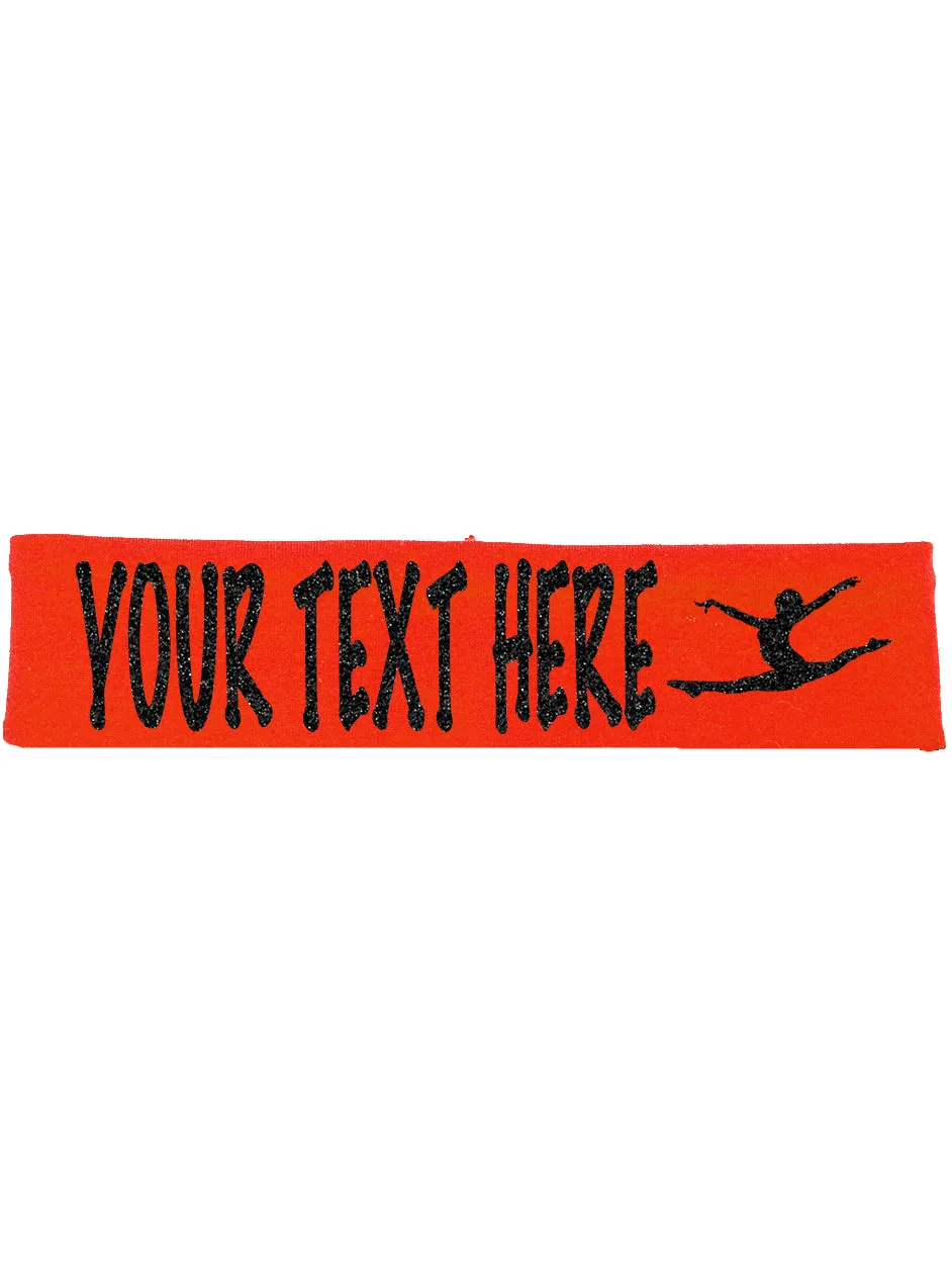 Custom Gymnastics Headband (Cotton/Lycra) with Sparkle Letters!