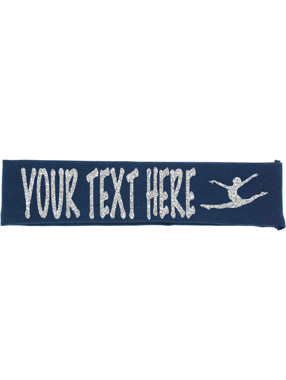 Custom Gymnastics Headband (Cotton/Lycra) with Sparkle Letters!