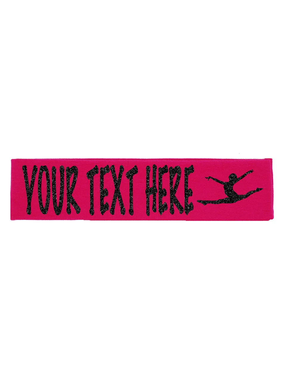Custom Gymnastics Headband (Cotton/Lycra) with Sparkle Letters!