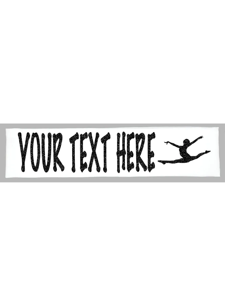Custom Gymnastics Headband (Cotton/Lycra) with Sparkle Letters!