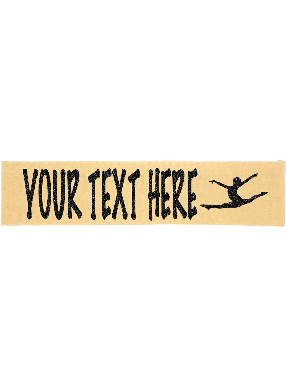 Custom Gymnastics Headband (Cotton/Lycra) with Sparkle Letters!