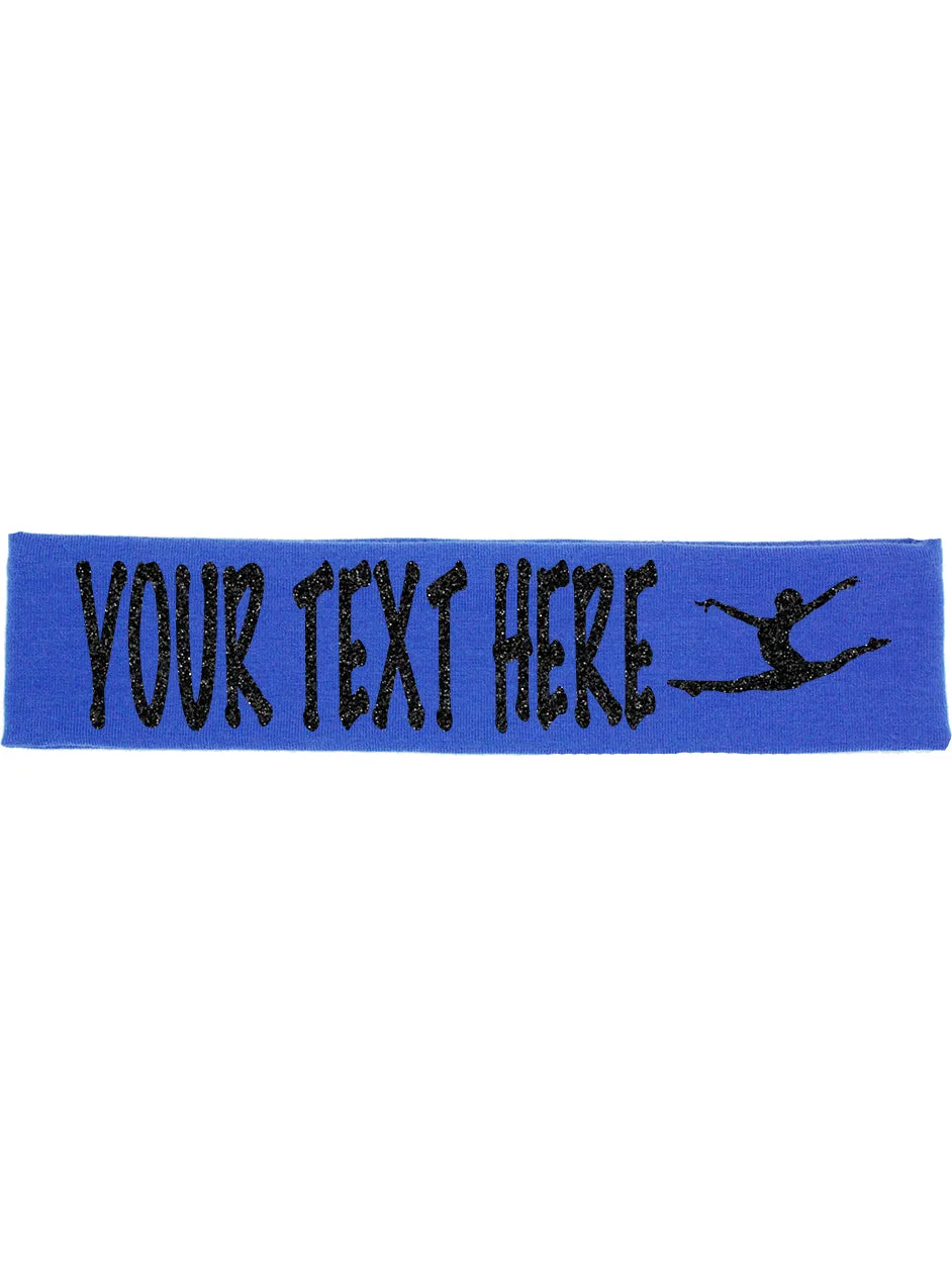 Custom Gymnastics Headband (Cotton/Lycra) with Sparkle Letters!