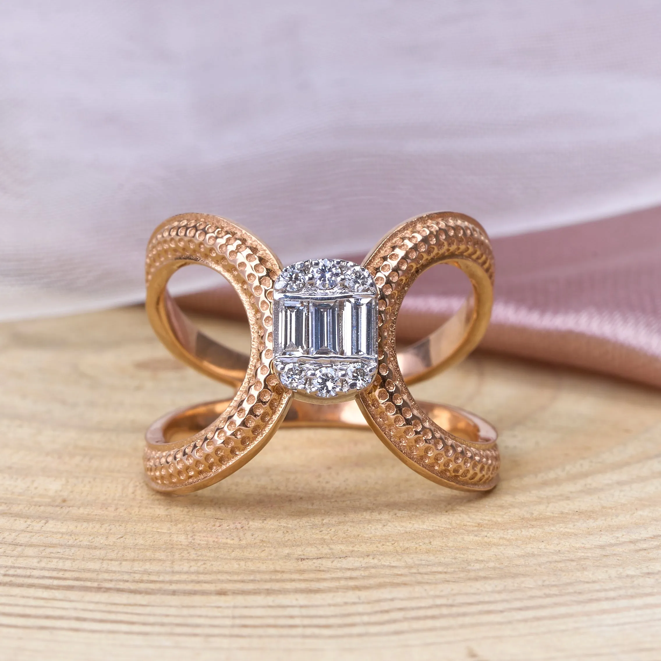 Diamond Butterfly Bow Ring | Modern Statement Ring