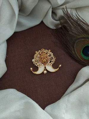 Divine Lord Narasimha Tiger Claw Pendant with Zircon Stones