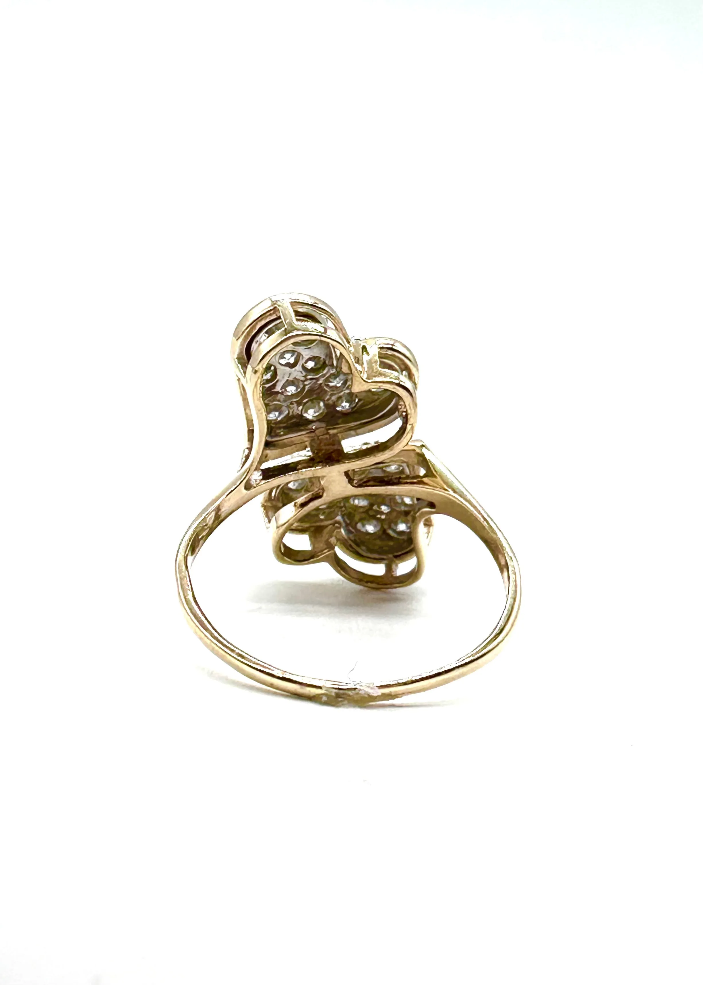 Double heart diamond ring