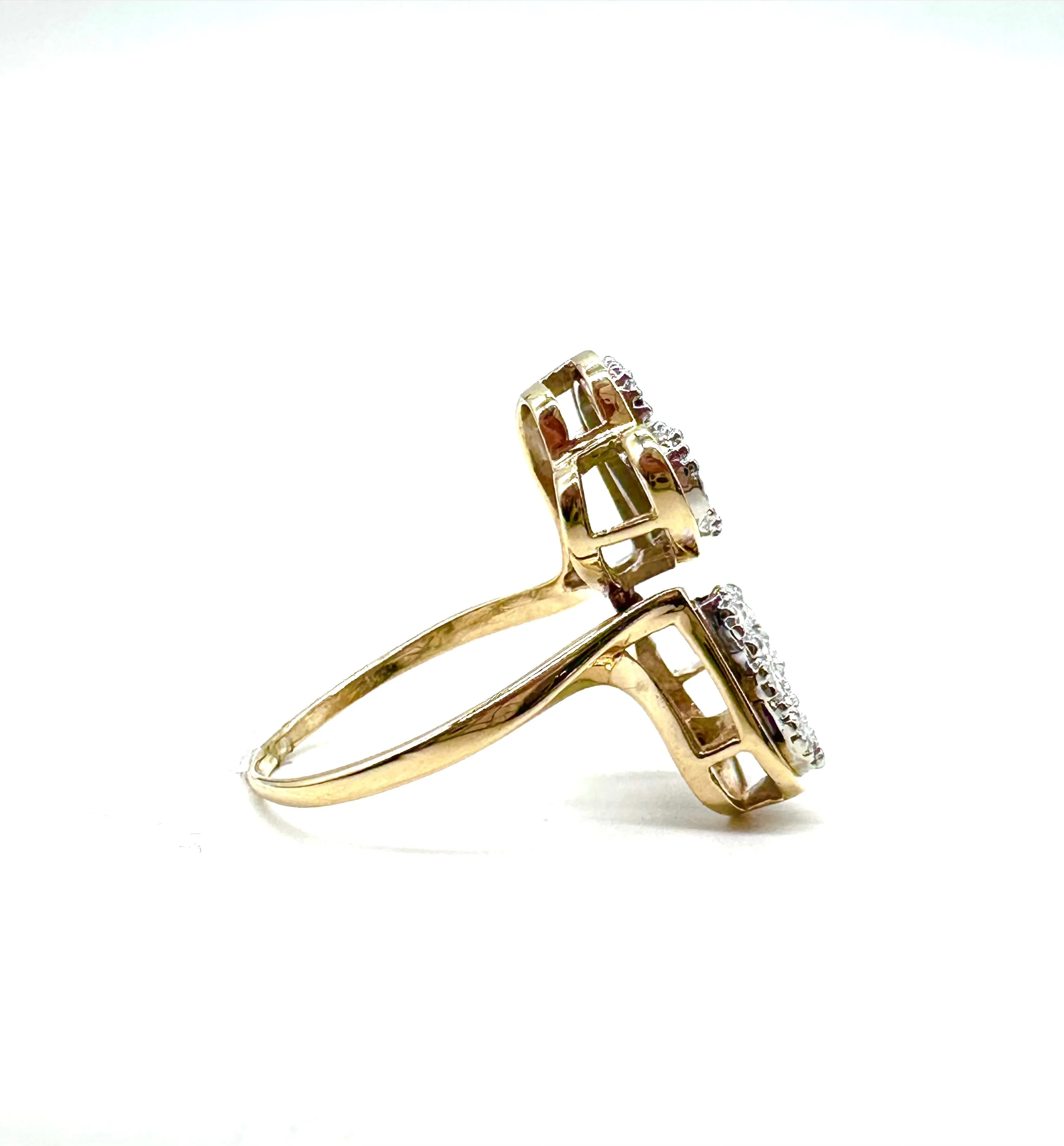 Double heart diamond ring