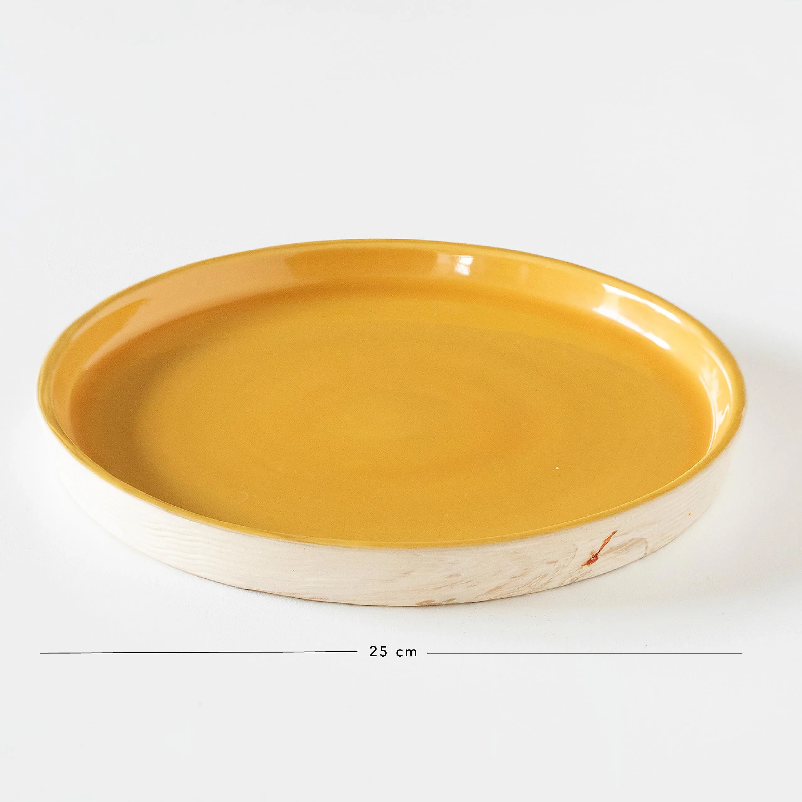 Ellementry Amber Love Ceramic Dinner and Side Plate Combo (Set of 4) (2 of Each) | Dishwasher Safe | Food Grade | Dinnerware | Bone-Ash Free | Crockery for Dining & Gifting