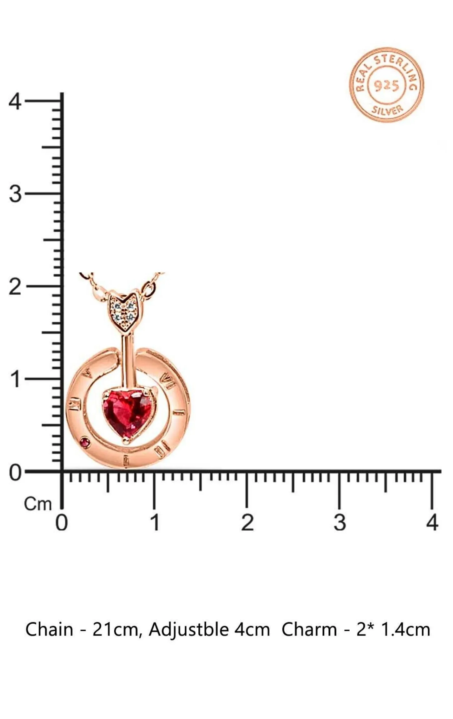 Fierce Heart Encentered Pendant Rose Gold