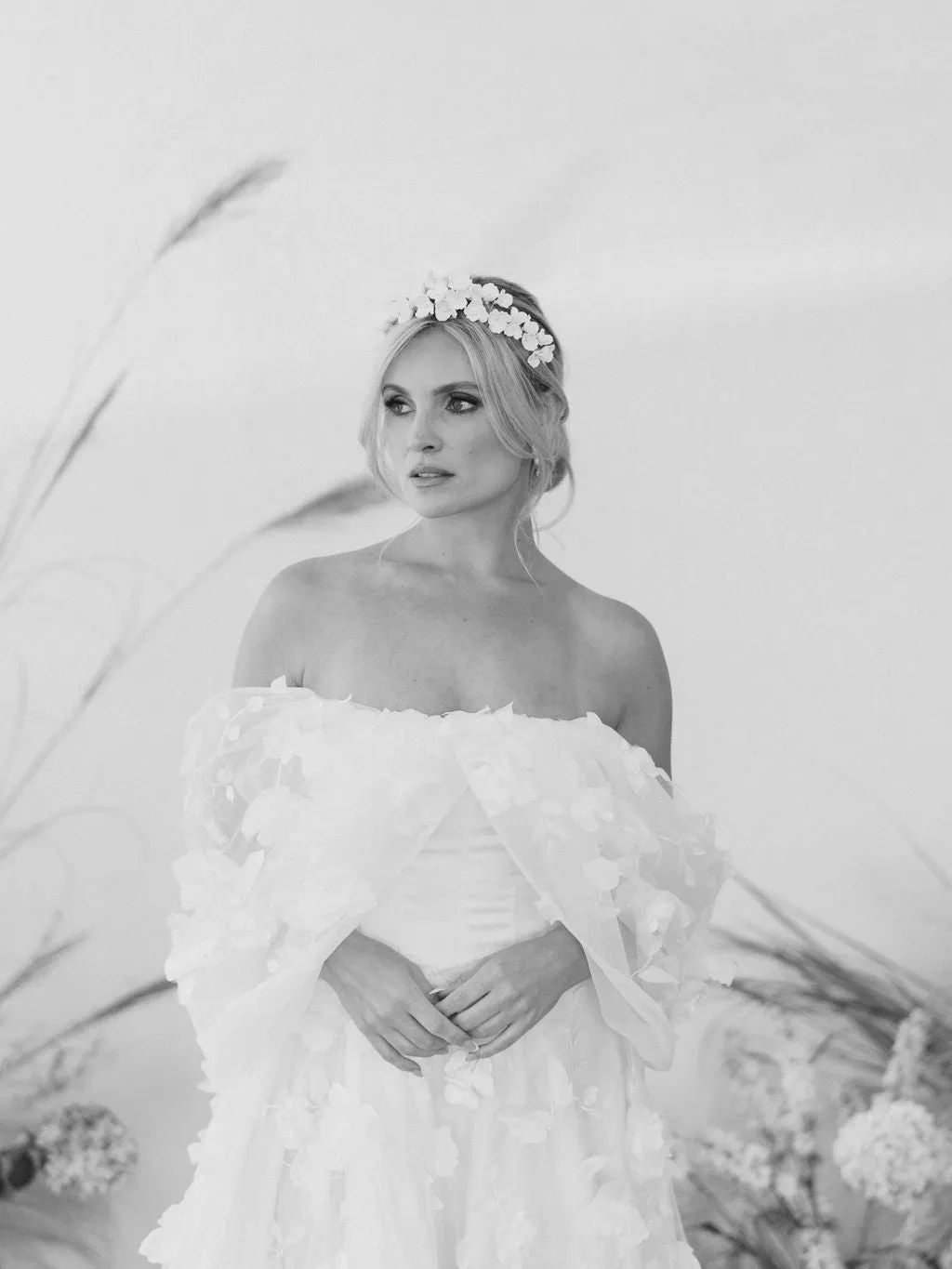 Floral headband BLANCHE- 24013