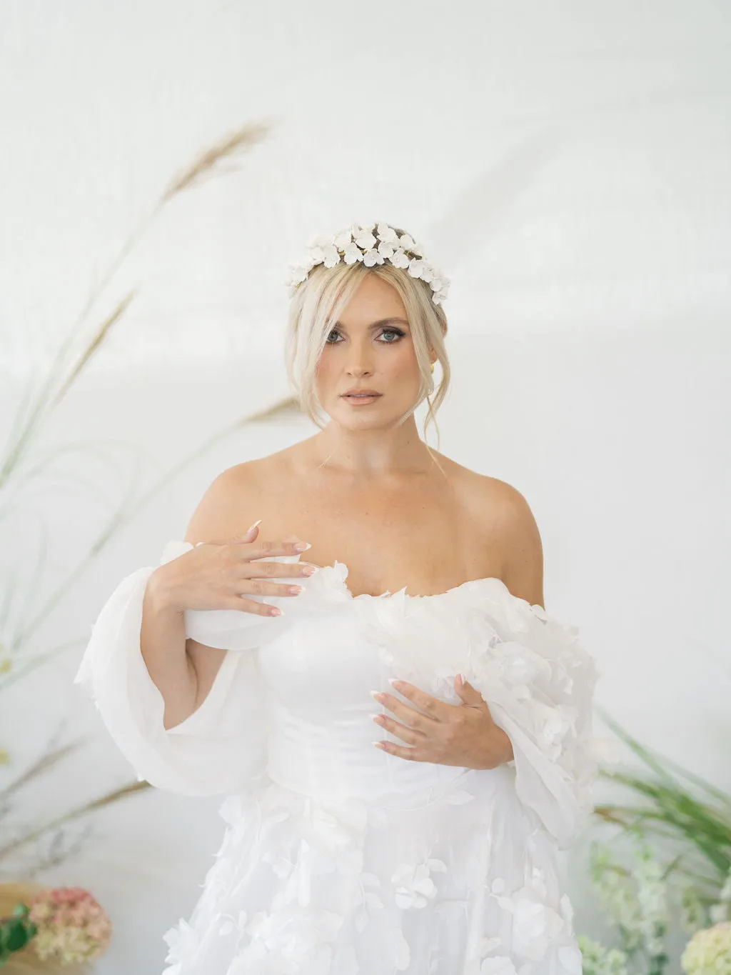 Floral headband BLANCHE- 24013